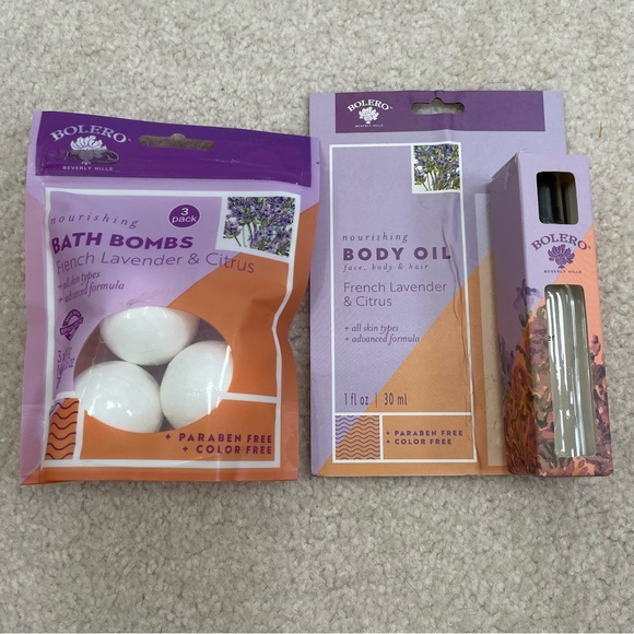 Bolero Beverly Hills French Lavendar & Citrus Bath Bombs & Body Oil - NE… - Picture 6 of 6